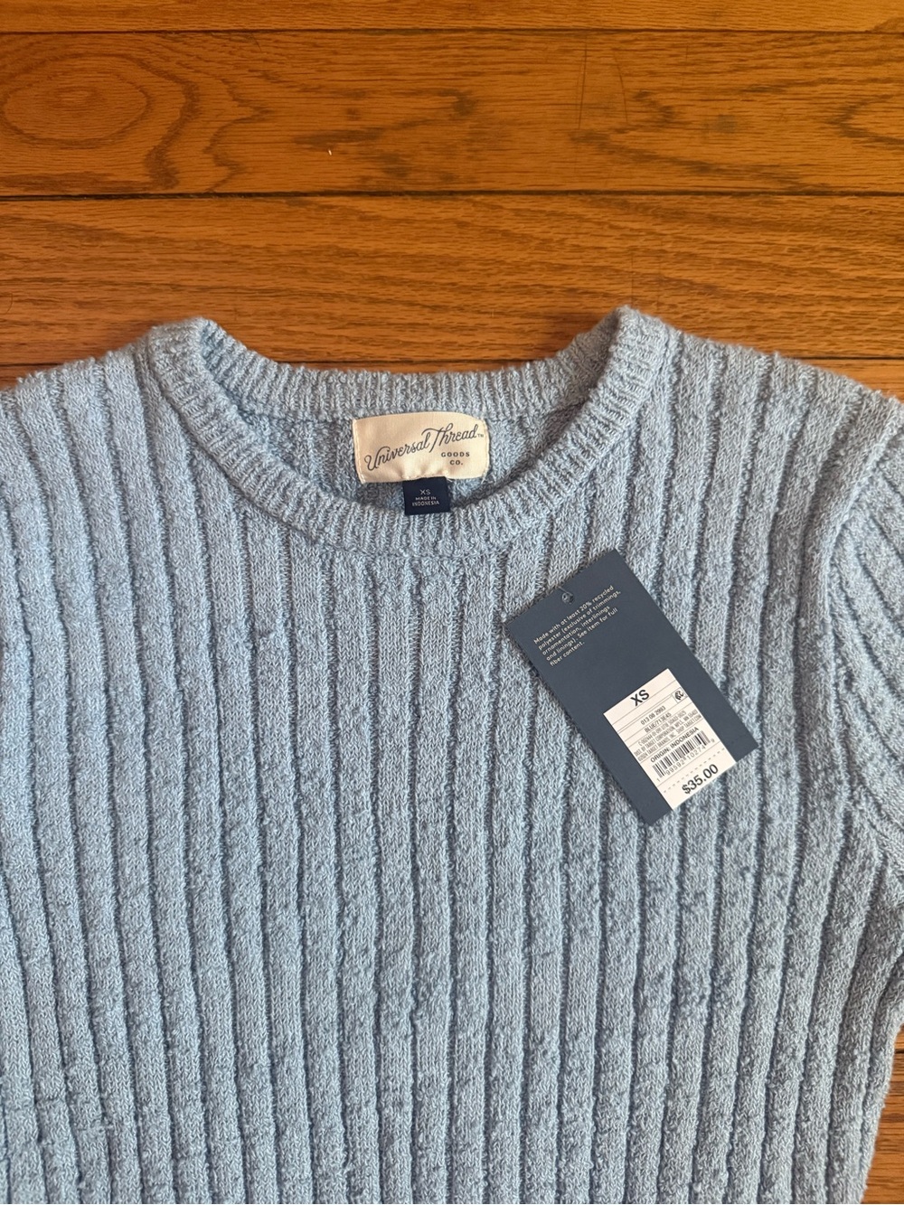 Universal Thread Light Blue Ribbed Knit Mini Dress - Picture 2 of 4